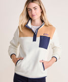 Vineyard Vines Women's Harbor Fleece Quarter-Snap - Marshmallow