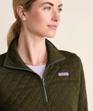 Vineyard Vines Women's Diamond Quilted Dreamcloth® Shep Shirt™ - Forest Olive