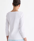 Vineyard Vines Deluxe Long Sleeve Boatneck Tee - White Cap