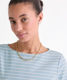 Vineyard Vines Deluxe Long Sleeve Boatneck Tee - Del Mar Blue