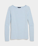Vineyard Vines Deluxe Long Sleeve Boatneck Tee - Del Mar Blue
