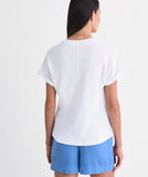 Vineyard Vines Women's Slub Jersey Pullover Tee - White Cap