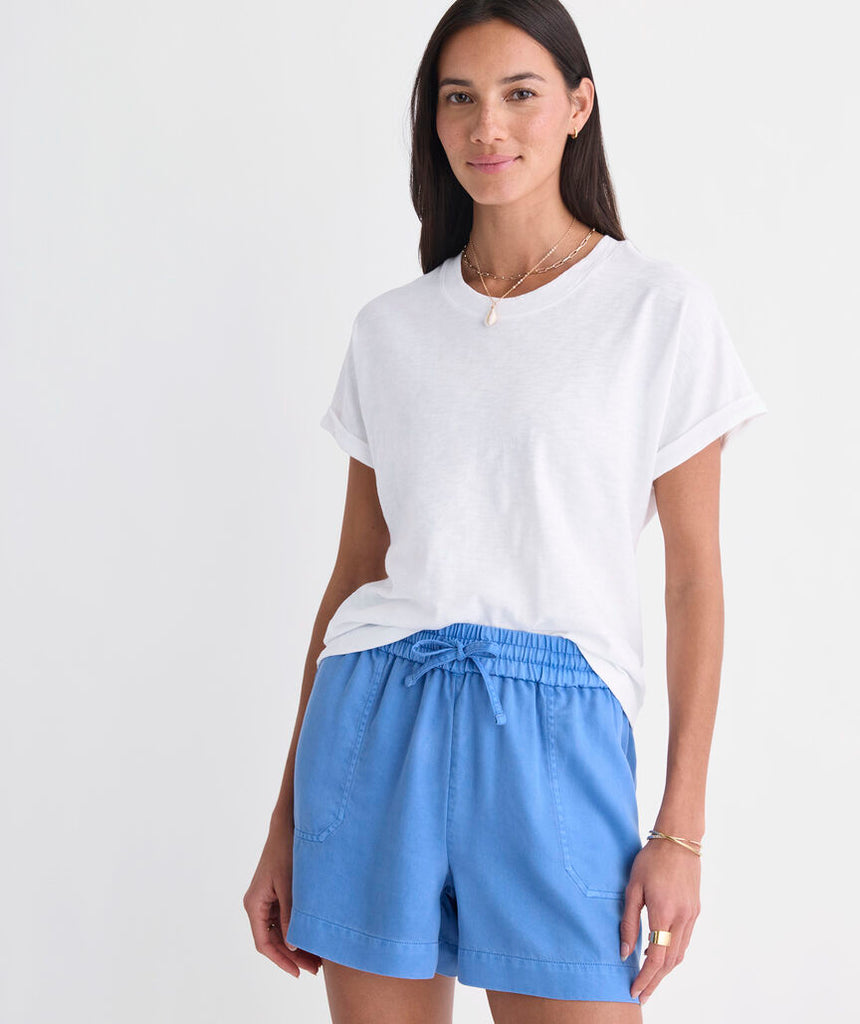 Vineyard Vines Women's Slub Jersey Pullover Tee - White Cap