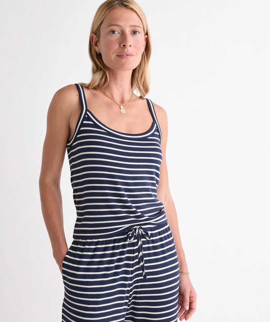 Vineyard Vines Women's Dreamy Jersey Tank - Stripe Nautical Navy