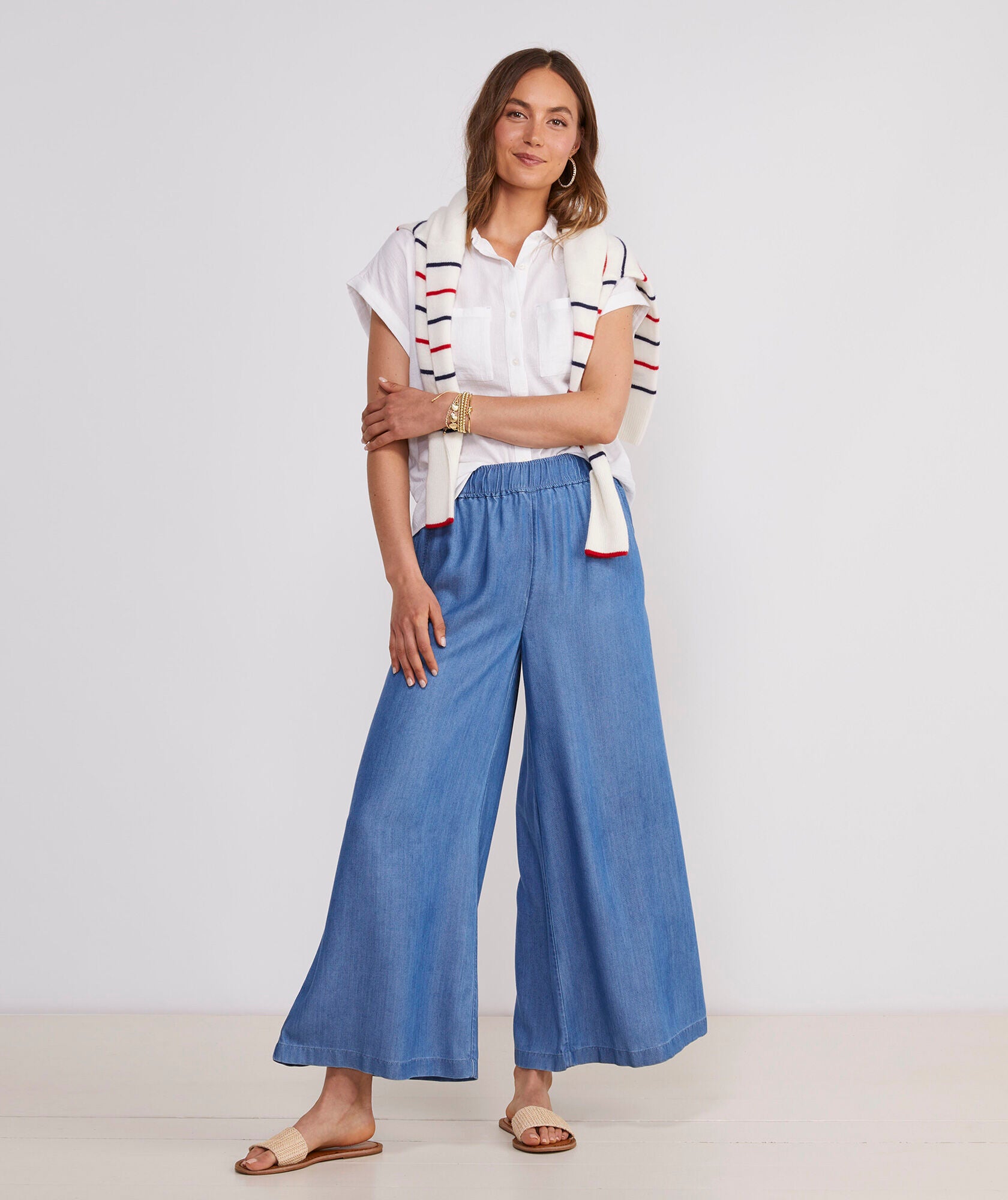 Buy Mast & Harbour Women Chambray Cargos Trousers - Trousers for Women  21504532 | Myntra