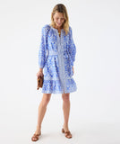 Vineyard Vines Women's Lucy Long-Sleeve Belted Mini Dress - Floral Breaker Blue