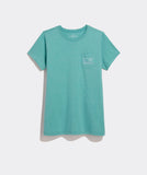 Vineyard Vines Women's Burgee Whale Dunes Tee - Aqua Ocean Heather