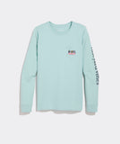 Vineyard Vines Women's Winter Pups Logo Box Long-Sleeve Pocket Tee - Aqua Haze