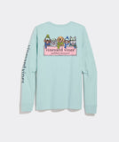 Vineyard Vines Women's Winter Pups Logo Box Long-Sleeve Pocket Tee - Aqua Haze