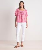 Vineyard Vines Women's Serena Square Neck Top - Red/White Gingham