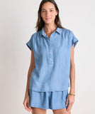 Vineyard Vines Women's Margo Chambray Top - Blue Mirage