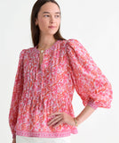 Vineyard Vines Women's Nora Pintuck Top - Block Print Toucan