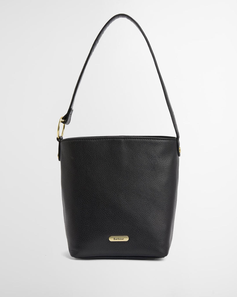 Barbour Cedar Leather Bucket Bag - Black