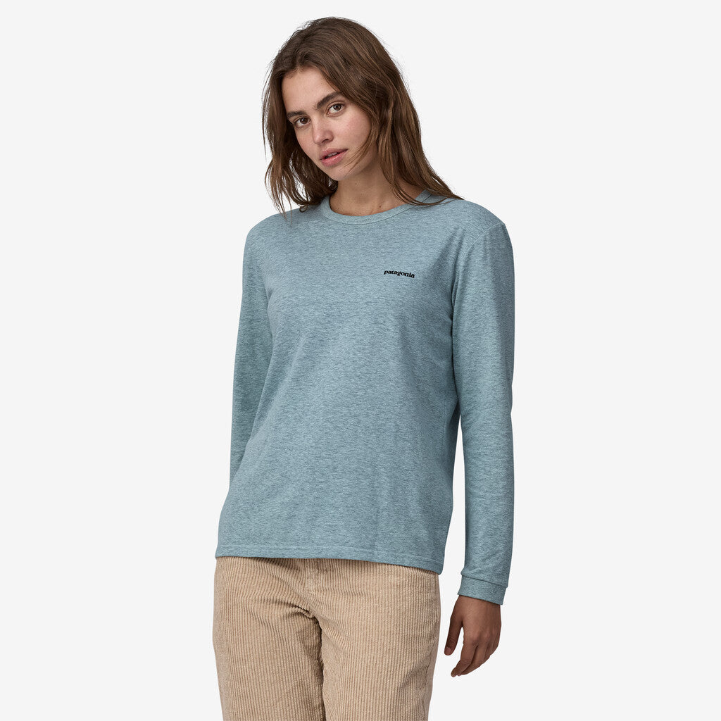 Patagonia Women's Long-Sleeved P-6 Logo Responsibili-Tee® - Thermal Blue