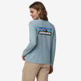 Patagonia Women's Long-Sleeved P-6 Logo Responsibili-Tee® - Thermal Blue