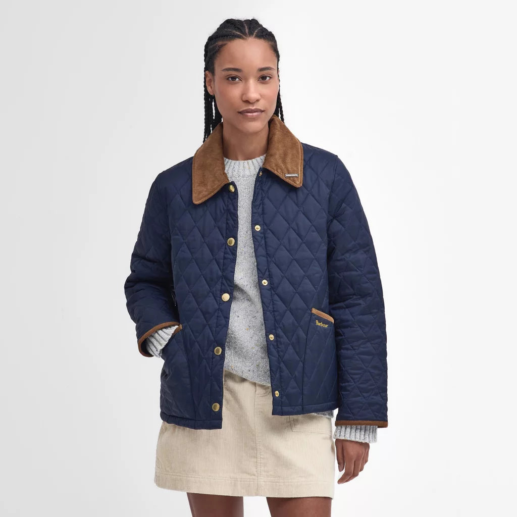 Barbour 30th Anniversary Cropped Liddesdale Quilted Jacket - Navy