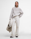 Barbour Women's Irene Striped Crew Neck Jumper - Oat Stripe