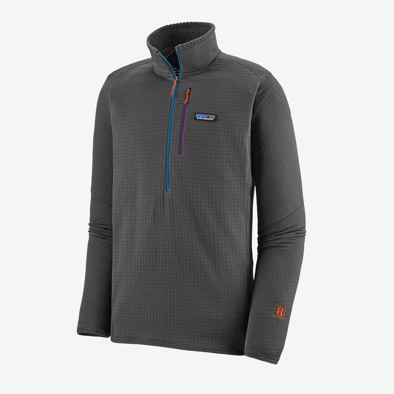 Patagonia R1 Fleece Pullover Men s Forge Grey Endless Blue M