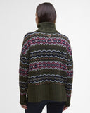 Barbour Women's Helen Fair isle Roll-Neck Jumper - Olive Multi Classic