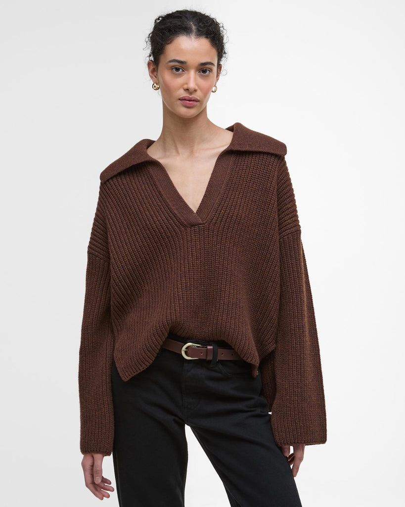 Barbour Women's Robyn V-Neck Jumper - Vicuna