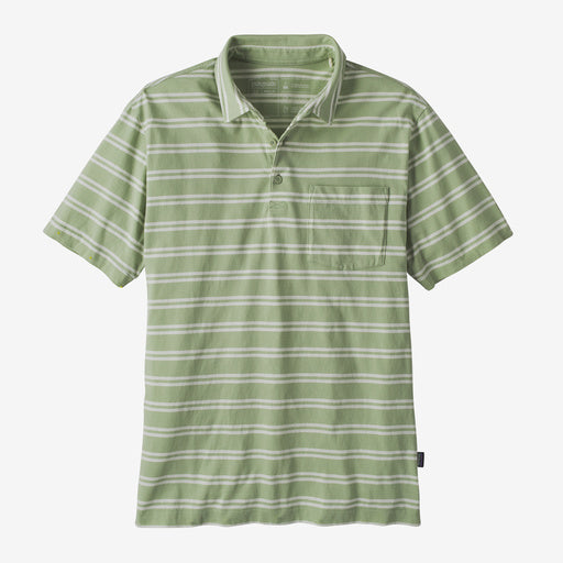 Patagonia Men's Cotton in Conversion Lightweight Polo Shirt - Mirror Stripe: Salvia Green