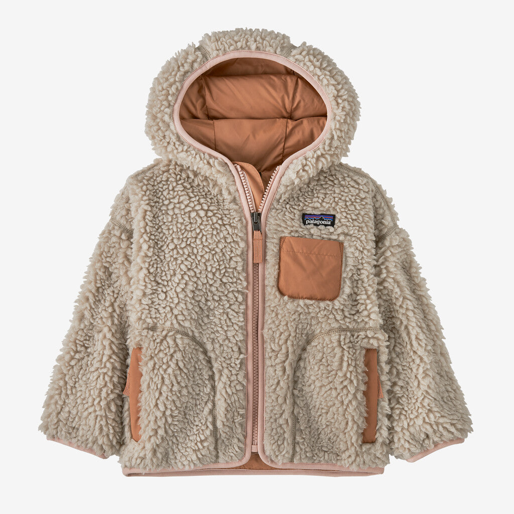 Patagonia Baby Retro-X® Fleece Hoody - Natural w/Mallow Pink