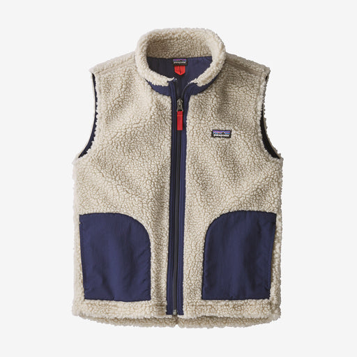 Patagonia Kids' Retro-X® Fleece Vest - Natural w/Classic Navy