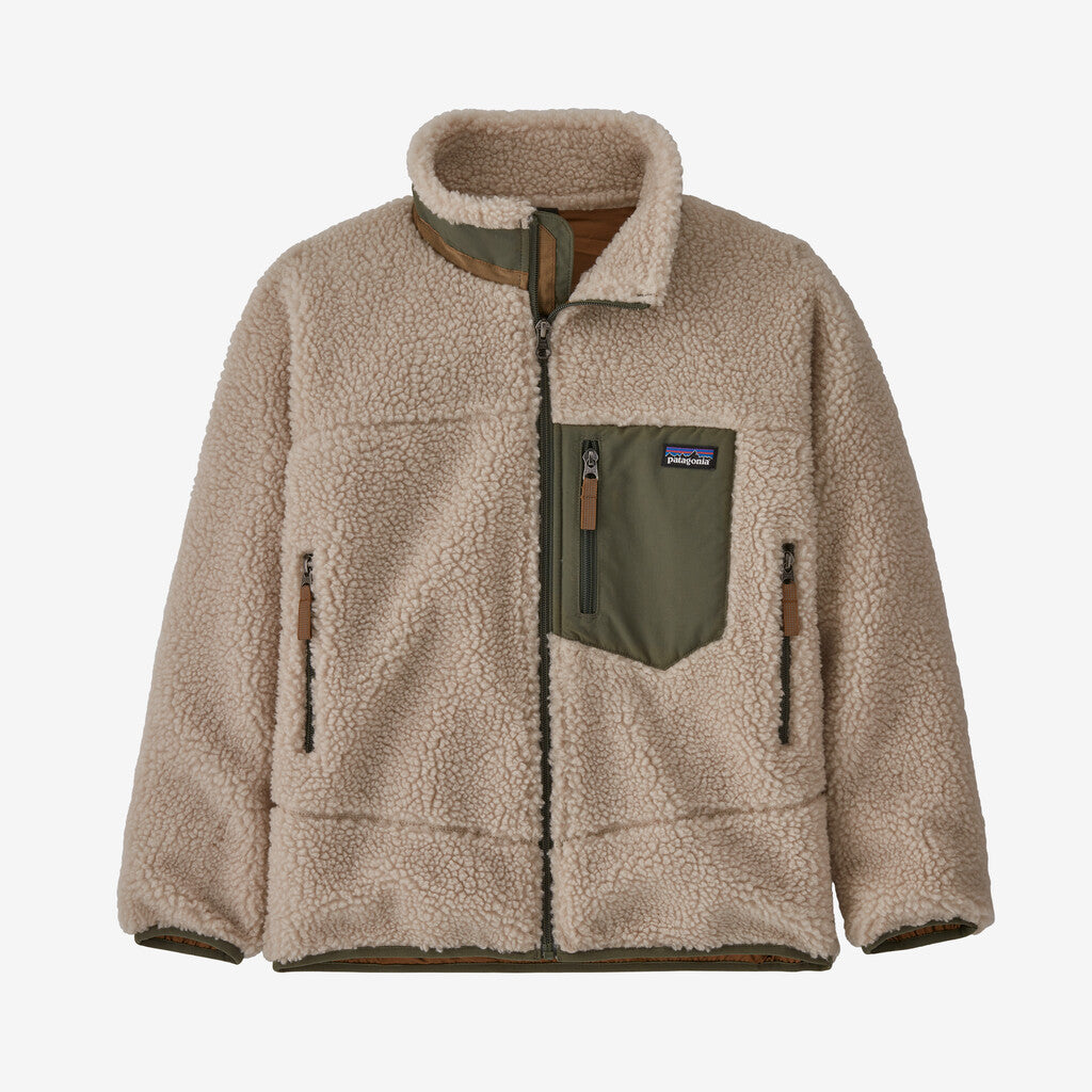 Patagonia Kids' Retro-X® Fleece Jacket - Natural w/Coriander Brown