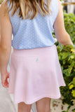 The Beaufort Bonnet Company Girl's Searcy Skort - Palm Beach Pink With Beale Street Blue Stork