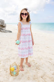 The Beaufort Bonnet Company Girl's Macie Midi Dress - Gasparilla Garlands With Beale Street Blue Check