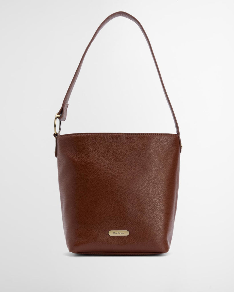 Barbour Cedar Leather Bucket Bag - Brown