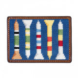 Smathers & Branson Golf Tees Needlepoint Card Wallet - Blueberry