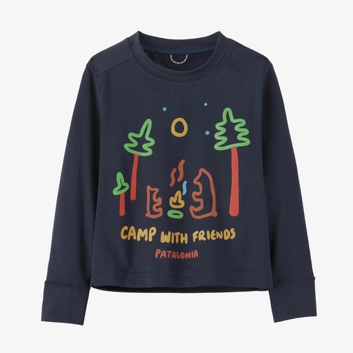 Patagonia Baby Long-Sleeved Capilene® Silkweight UPF T-Shirt - Camp With Friends: New Navy
