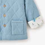 Elegant Baby Treehouse Forest Organic Muslin Quilted Jacket