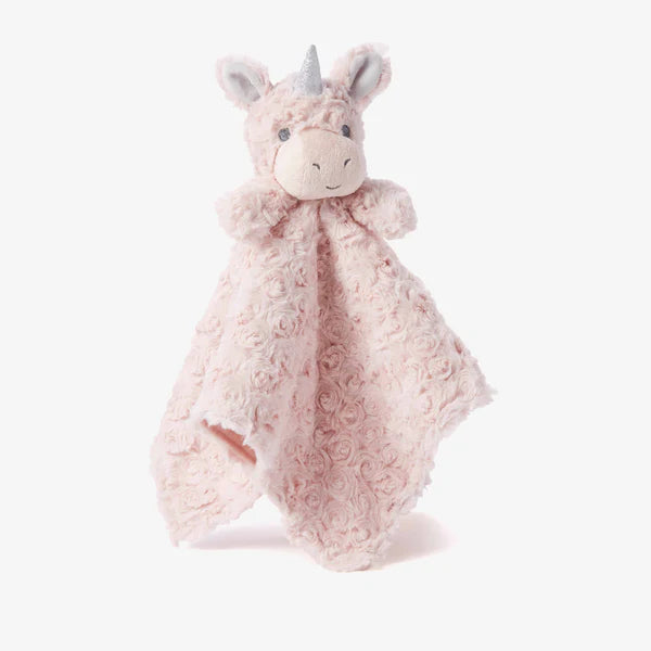 Elegant Baby Pink Swirl Unicorn Baby Security Blanket Krizia Martin