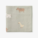 Elegant Baby On The Farm Knit Blanket -  Sage