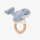 Copy of Elegant Baby Plush Whale Wooden Ring Rattle - Blue