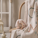 Elegant Baby Plush Bunny Wooden Ring Rattle