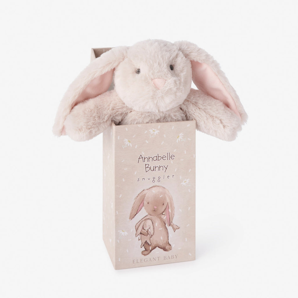 Elegant Baby Annabelle Bunny Plush Snuggler Security Blanket with Gift Box