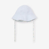 Elegant Baby Oxford Stripe and World Explorer Print Reversible Sunhat