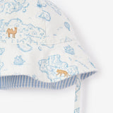 Elegant Baby Oxford Stripe and World Explorer Print Reversible Sunhat