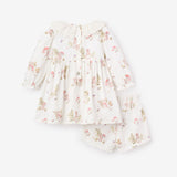 Elegant Baby Magical Mouse Print Mini Cord Lace Collar Dress + Bloomer Set