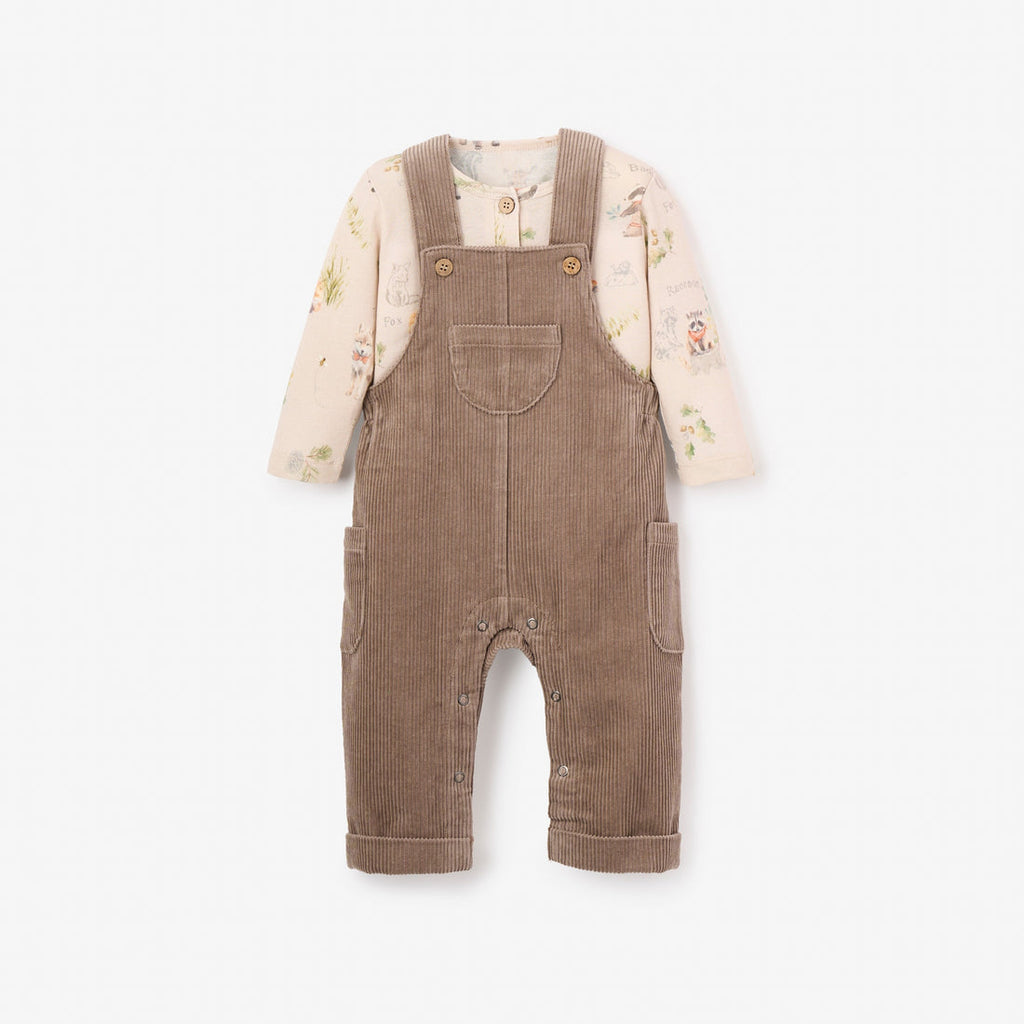 Elegant Baby Wildnerness Henley + Corduroy Overall Set