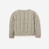 Elegant Baby Sage Pointelle Knit Baby Cardigan