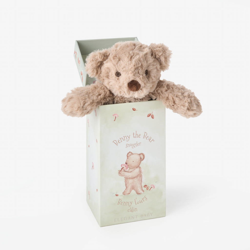Elegant Baby Bear Plush Snuggler Security Blanket with Gift Box
