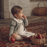 Elegant Baby Sage Pointelle Knit Baby Cardigan