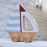 Elegant Baby Wooden Push Toy Sail Boat