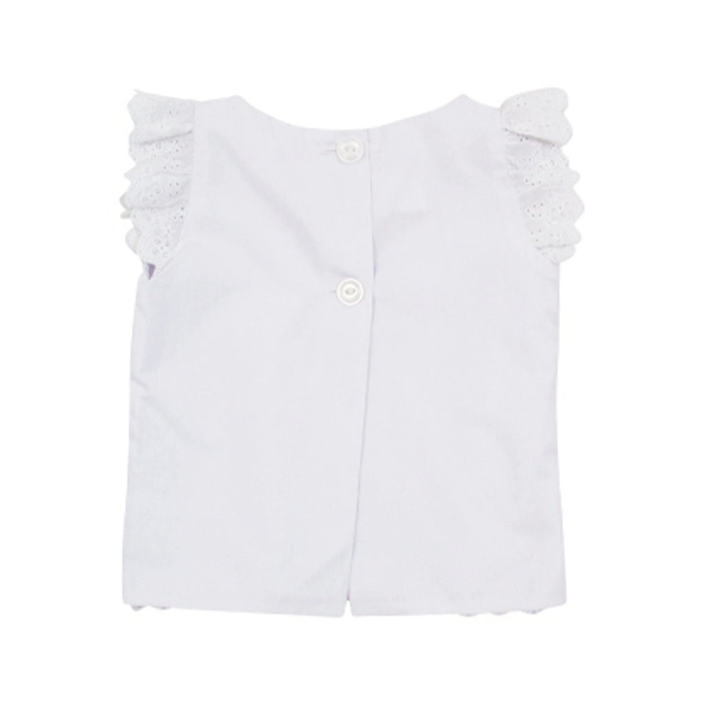 The Beaufort Bonnet Company Girl's Ellie's Eyelet Top - Worth Avenue White