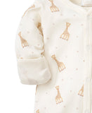 Kissy Kissy Sophie the Giraffe Print Footie - Ecru