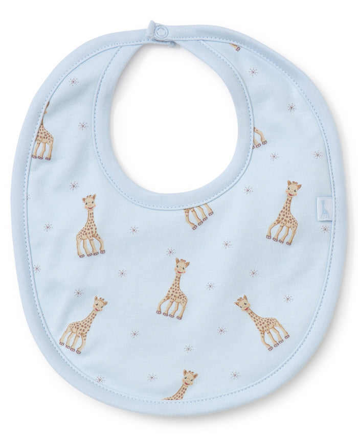 Kissy Kissy Sophie the Giraffe Print Bib - Blue